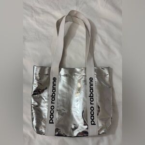 Paco Rabanne Metallic Tote Bag Silver Carbon Neutral X SeaTrees RARE